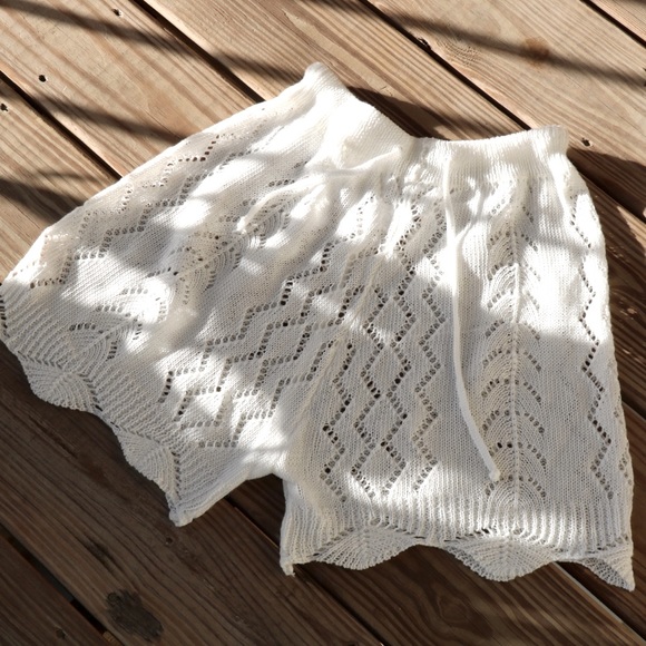 Pants - High Rise Beach Shorts Crochet